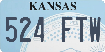 KS license plate 524FTW