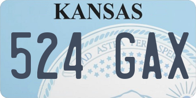 KS license plate 524GAX