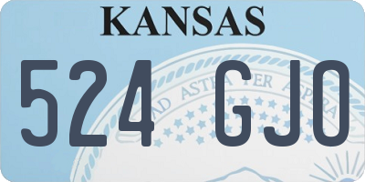 KS license plate 524GJO