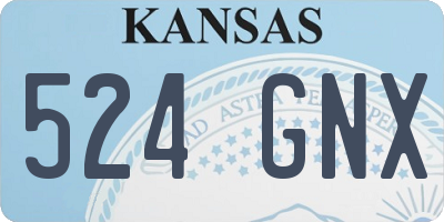 KS license plate 524GNX