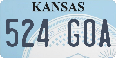 KS license plate 524GOA