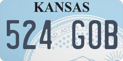 KS license plate 524GOB