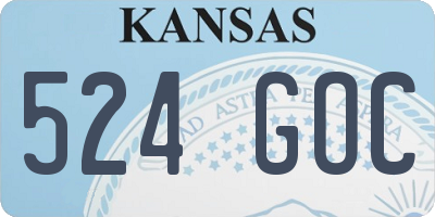 KS license plate 524GOC