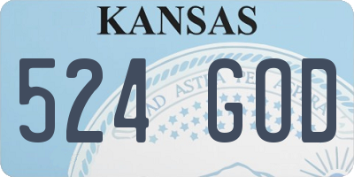 KS license plate 524GOD
