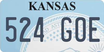 KS license plate 524GOE