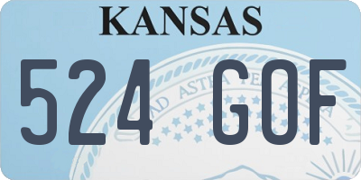 KS license plate 524GOF