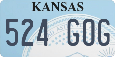 KS license plate 524GOG