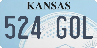 KS license plate 524GOL