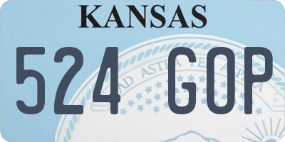 KS license plate 524GOP