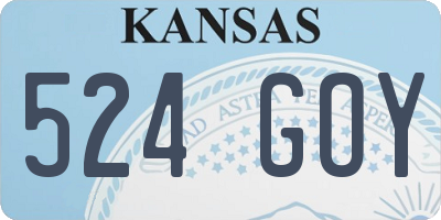 KS license plate 524GOY