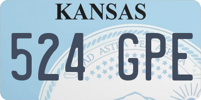 KS license plate 524GPE