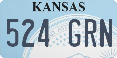 KS license plate 524GRN