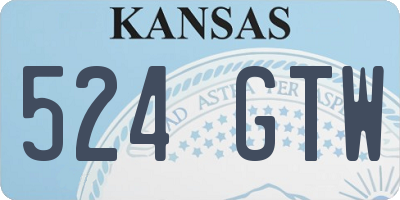 KS license plate 524GTW