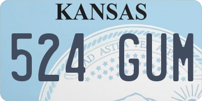 KS license plate 524GUM