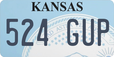 KS license plate 524GUP