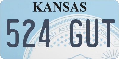 KS license plate 524GUT