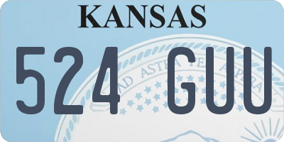 KS license plate 524GUU
