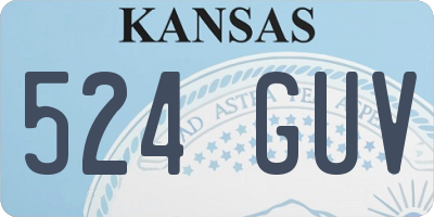 KS license plate 524GUV