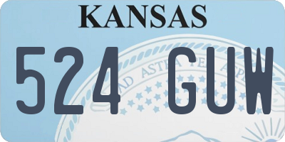 KS license plate 524GUW
