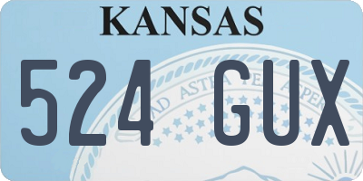 KS license plate 524GUX