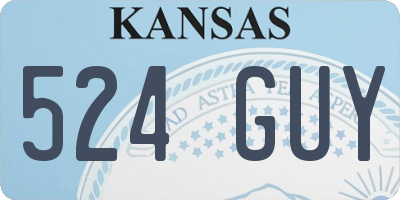KS license plate 524GUY