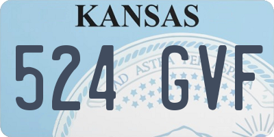 KS license plate 524GVF