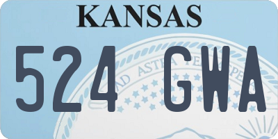 KS license plate 524GWA