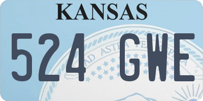 KS license plate 524GWE