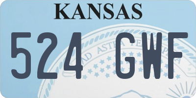 KS license plate 524GWF
