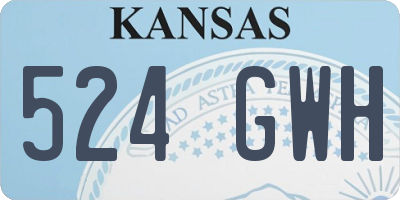 KS license plate 524GWH