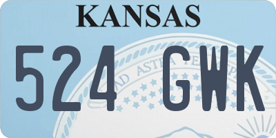 KS license plate 524GWK