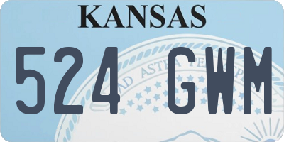 KS license plate 524GWM