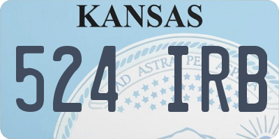 KS license plate 524IRB