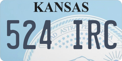 KS license plate 524IRC