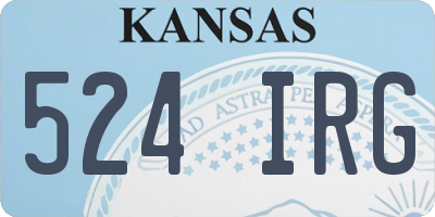 KS license plate 524IRG