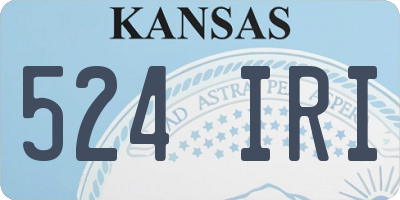KS license plate 524IRI