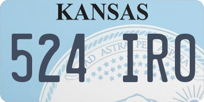 KS license plate 524IRO