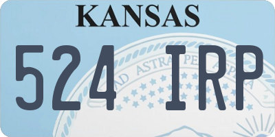 KS license plate 524IRP