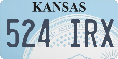 KS license plate 524IRX