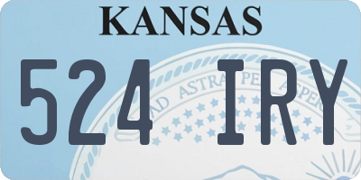 KS license plate 524IRY