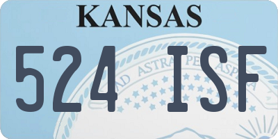 KS license plate 524ISF