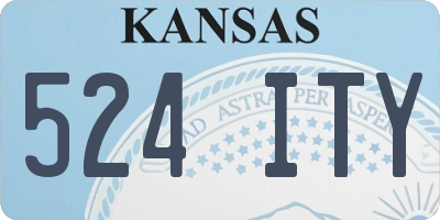 KS license plate 524ITY