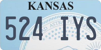 KS license plate 524IYS