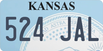 KS license plate 524JAL