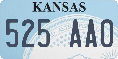 KS license plate 525AAO