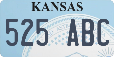 KS license plate 525ABC