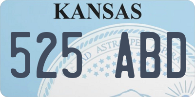KS license plate 525ABD