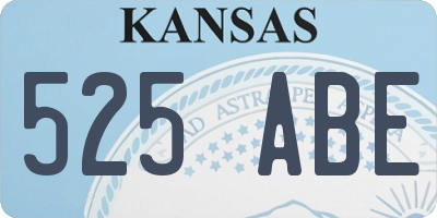 KS license plate 525ABE