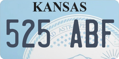 KS license plate 525ABF