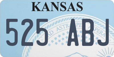 KS license plate 525ABJ